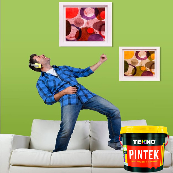 Pintura Látex Pintek Blanco Humo 4 litros