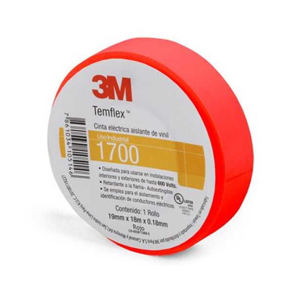 3M Cinta Aislante 3M 19mm x 18 m Rojo